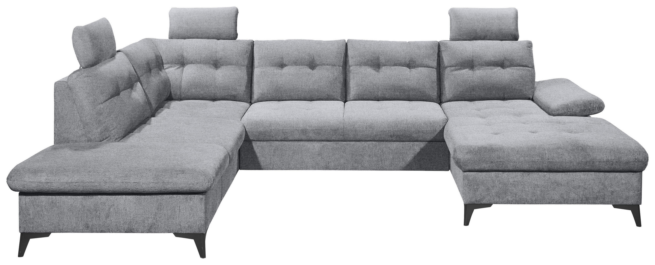 SJEDEĆA GARNITURA tekstil  siva   - siva/crna, Konvencionalno, tekstil/plastika (218/324/170cm) - MID.YOU