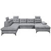 SJEDEĆA GARNITURA tekstil  siva   - siva/crna, Konvencionalno, tekstil/plastika (218/324/170cm) - MID.YOU