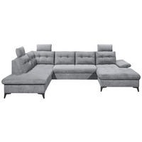WOHNLANDSCHAFT in Webstoff Grau  - Schwarz/Grau, Konventionell, Kunststoff/Textil (218/324/170cm) - MID.YOU