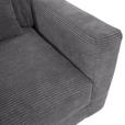 BIGSOFA Cord Dunkelgrau  - Dunkelgrau/Schwarz, KONVENTIONELL, Kunststoff/Textil (260/66/115cm) - Carryhome