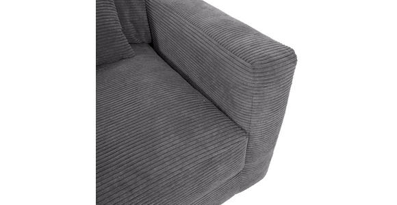 BIGSOFA Cord Dunkelgrau  - Dunkelgrau/Schwarz, KONVENTIONELL, Kunststoff/Textil (260/66/115cm) - Carryhome