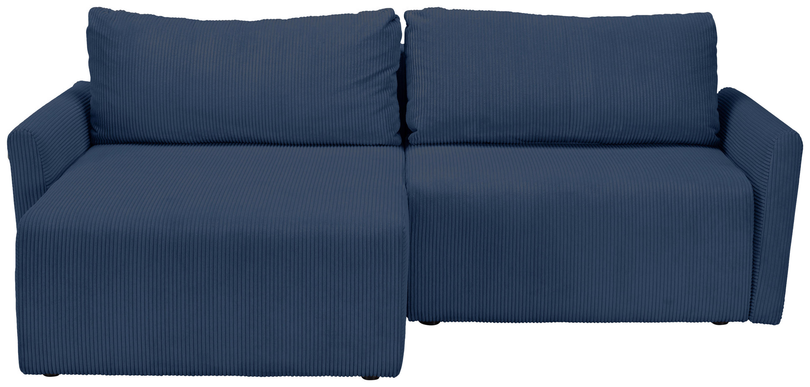 ECKSOFA Blau Cord  - Blau/Schwarz, KONVENTIONELL, Kunststoff/Textil (228/146cm) - MID.YOU