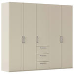 DREHTÜRENSCHRANK 251/223/61 cm,  in Champagner, 5-türig  - Edelstahlfarben/Champagner, Basics, Holzwerkstoff/Metall (251/223/61cm) - Novel