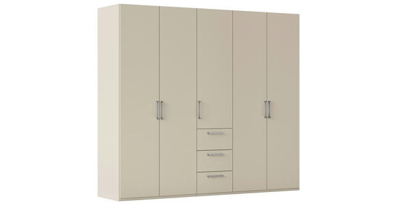 DREHTÜRENSCHRANK 251/235/61 cm,  in Champagner, 5-türig  - Edelstahlfarben/Champagner, Basics, Holzwerkstoff/Metall (251/235/61cm) - Novel