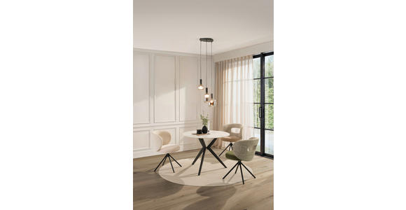 ESSTISCH in Metall, Keramik 100/100/76 cm  - Beige/Schwarz, Design, Keramik/Metall (100/100/76cm) - Xora