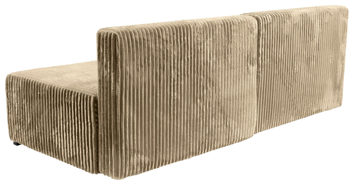 ECKSOFA in Cord Beige  - Beige/Schwarz, Modern, Holz/Textil (145/210cm) - MID.YOU