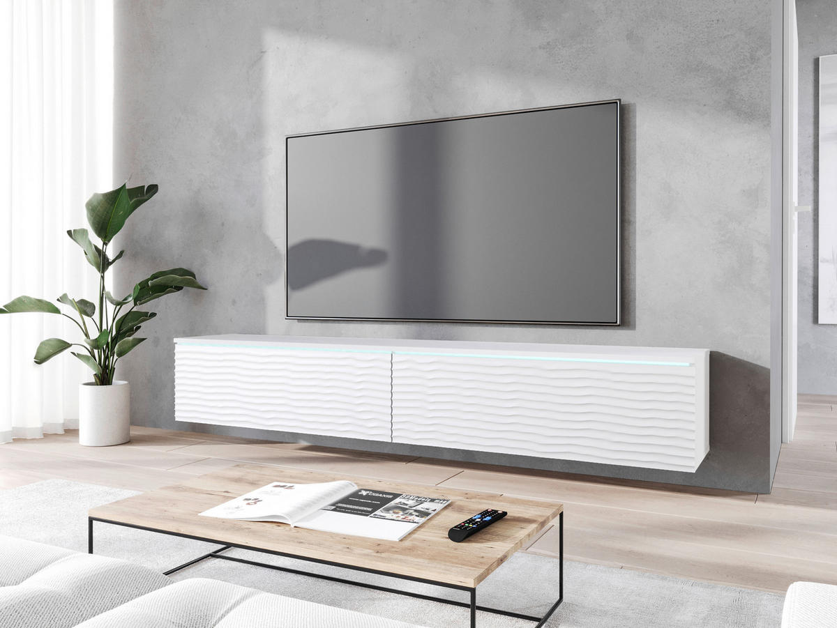 NÍZKÁ KOMODA, bílá, 180/30/33 cm - bílá/šedá, Lifestyle, kompozitní dřevo/plast (180/30/33cm) - P & B