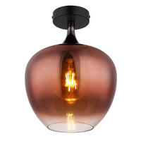 DECKENLEUCHTE  24/31,5 cm    - Klar/Chromfarben, Design, Glas/Metall (24/31,5cm) - Globo