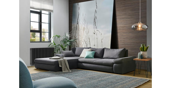 ECKSOFA in Webstoff Anthrazit, Dunkelgrau  - Dunkelgrau/Anthrazit, Design, Kunststoff/Textil (313/215cm) - Carryhome