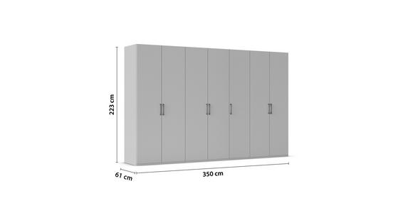 DREHTÜRENSCHRANK 350/235/60 cm,  in Champagner, 7-türig  - Edelstahlfarben/Champagner, Basics, Holzwerkstoff/Metall (350/235/60cm) - Novel