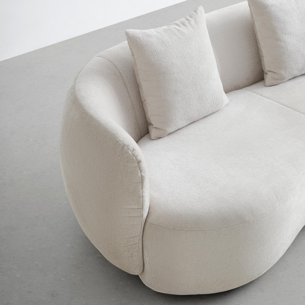 BIG SOFFA i chenille beige  - beige/svart, Modern, textil/plast (235/72/110cm) - MID.YOU