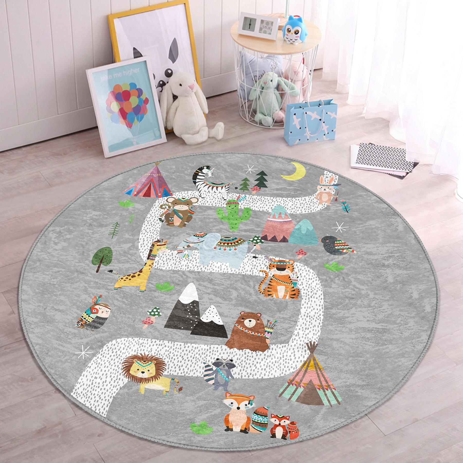 KINDERTEPPICH  Wohnzimmer 120/120 cm Multicolor rund  - Multicolor, Basics, Textil (120/120cm)