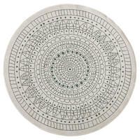 OUTDOORTEPPICH für Terrasse und Balkon 100 cm Twin Creme, Dunkelgrün  - Dunkelgrün/Creme, Design, Kunststoff (100cm) - Hanse Home