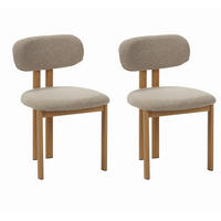 STUHL-SET 2 Stück  in Stahl Bouclé  - Sandfarben, MODERN, Textil/Metall (50/80/52cm) - Livetastic