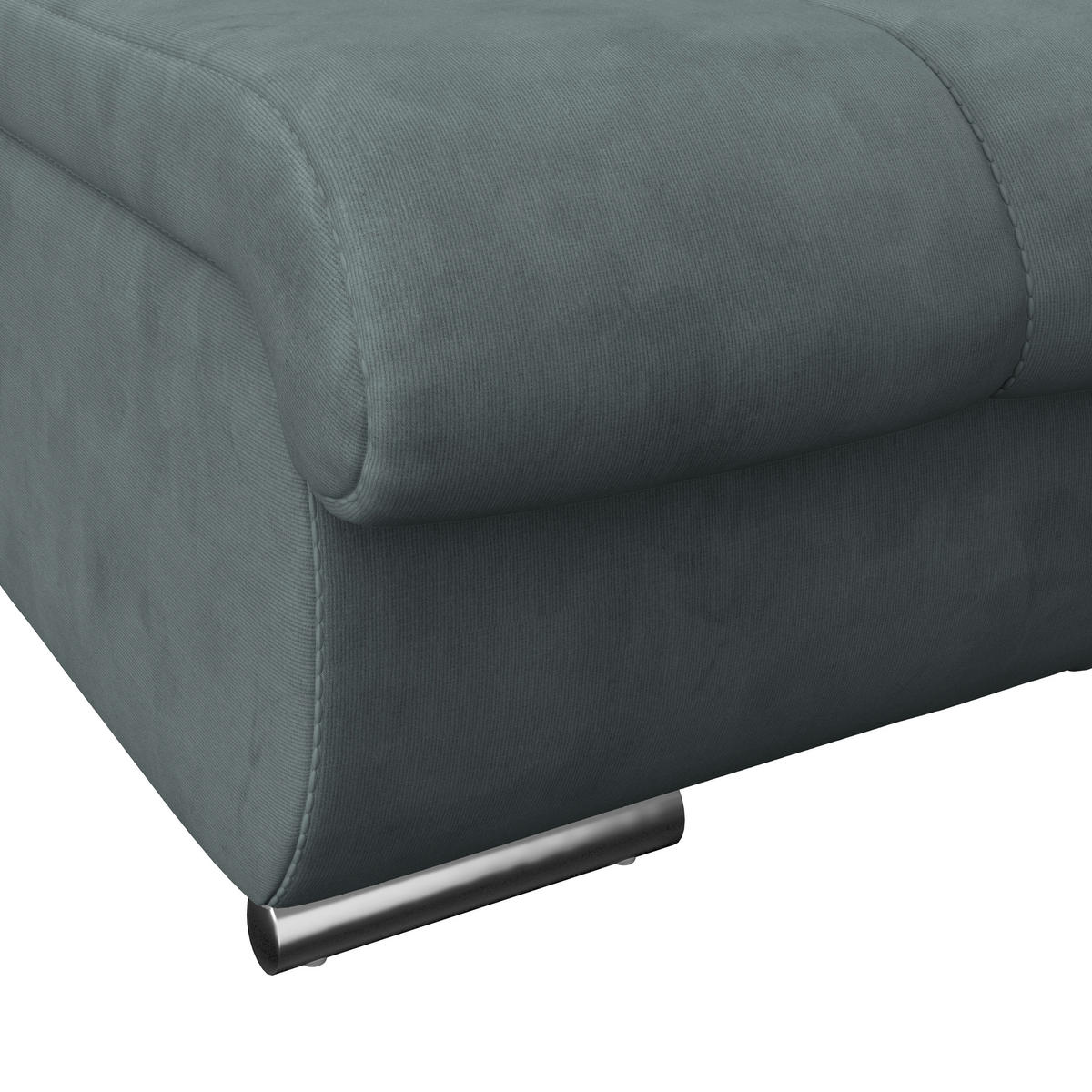 HOCKER Mikrofaser Grau  - Chromfarben/Grau, MODERN, Textil/Metall (100/43/80cm) - MID.YOU