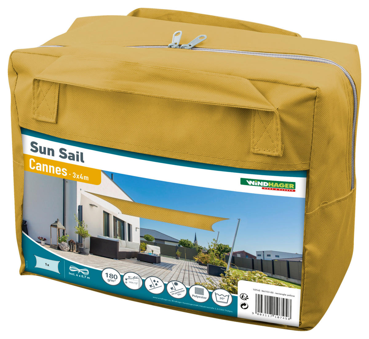 GARTENSONNENSEGEL  300/400 cm  - Gelb, Basics (300/400cm)