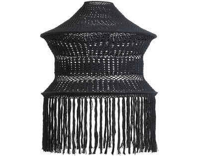 LEUCHTENSCHIRM 60/82 cm   - Schwarz, Trend, Textil (60/82cm) - Light & Living