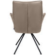 ARMLEHNSTUHL  Beinauswahl, Lederauswahl, Sitzfläche 360° drehbar  Echtleder  - Taupe/Schwarz, Design, Leder/Metall (65/91/63cm) - Dieter Knoll