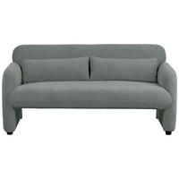 2-SITZER-SOFA MILA Samt Grau  - Schwarz/Grau, Design, Kunststoff/Textil (148/83/76cm) - MID.YOU
