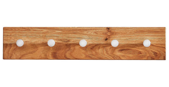 GARDEROBENLEISTE  in Wildeiche massiv Eichefarben  - Eichefarben, Natur, Holz/Metall (50/10/3,5cm) - Linea Natura