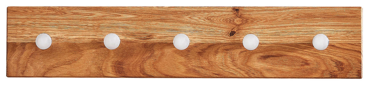 GARDEROBENLEISTE  in Wildeiche massiv Eichefarben  - Eichefarben, Natur, Holz/Metall (50/10/3,5cm) - Linea Natura