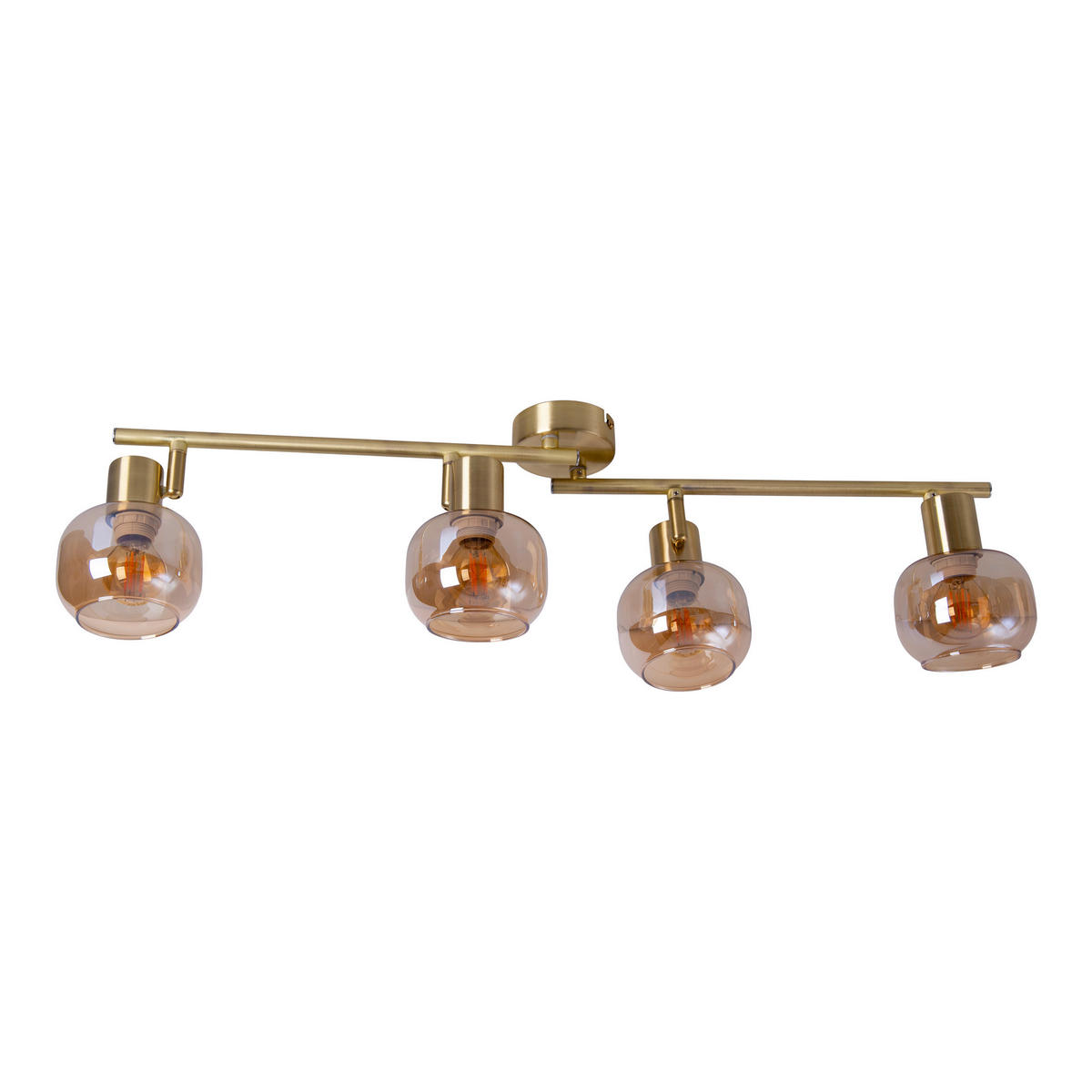 DECKENLEUCHTE Libby 80/80/20 cm   - Messingfarben, Design, Glas/Metall (80/80/20cm) - Näve