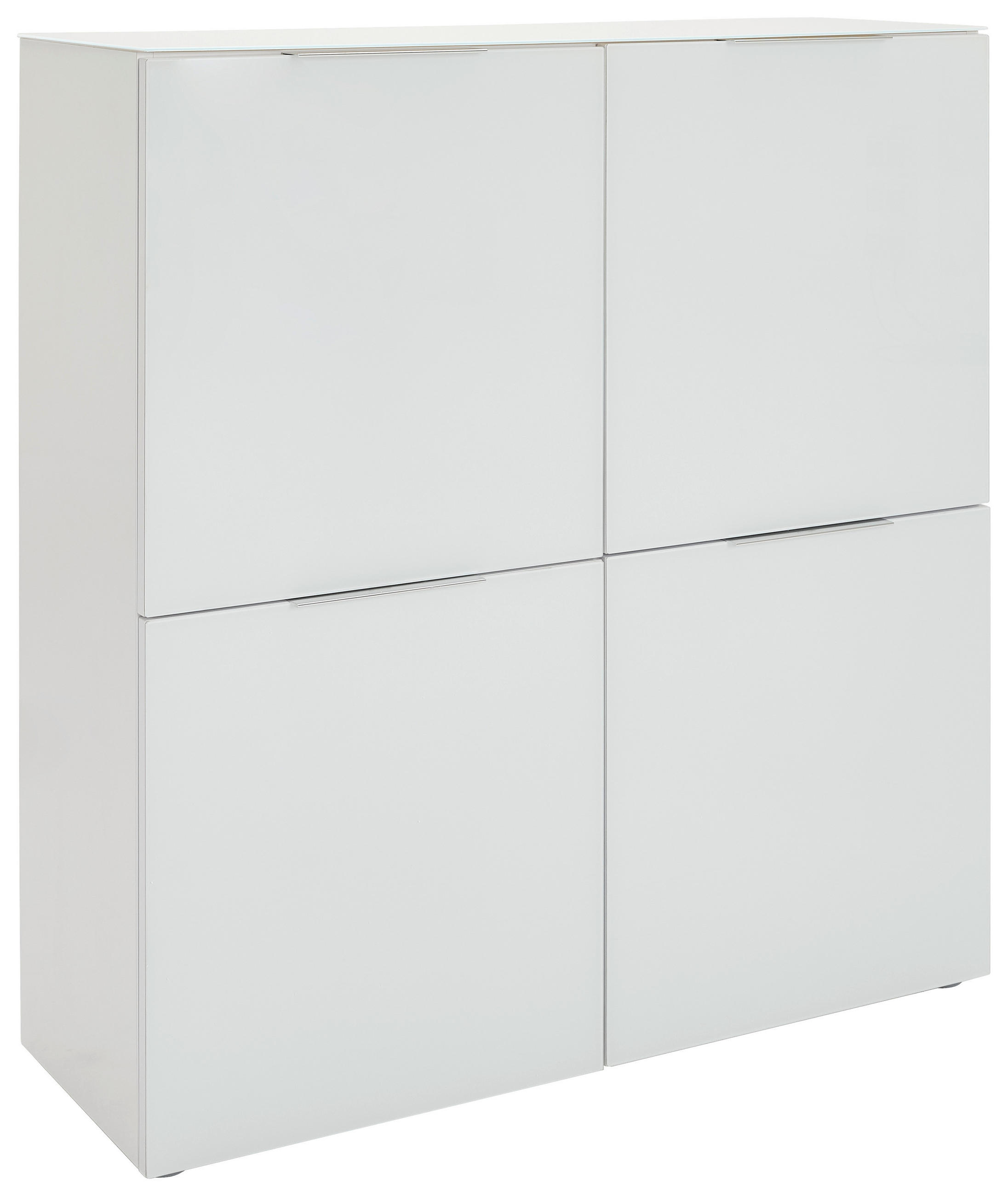 HIGHBOARD  in 110/117/40 cm  - Alufarben/Weiß, Design, Glas/Holzwerkstoff (110/117/40cm) - Voleo