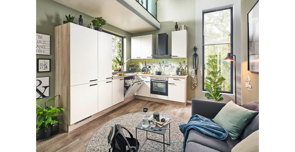 ECKKÜCHE 280/225 cm  in Weiß  - Schwarz/Weiß, Design, Holzwerkstoff/Metall (280/225cm) - Xora