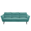 3-SITZER-SOFA in Webstoff Türkis  - Türkis/Schwarz, Design, Holz/Textil (209/87/88cm) - Livetastic