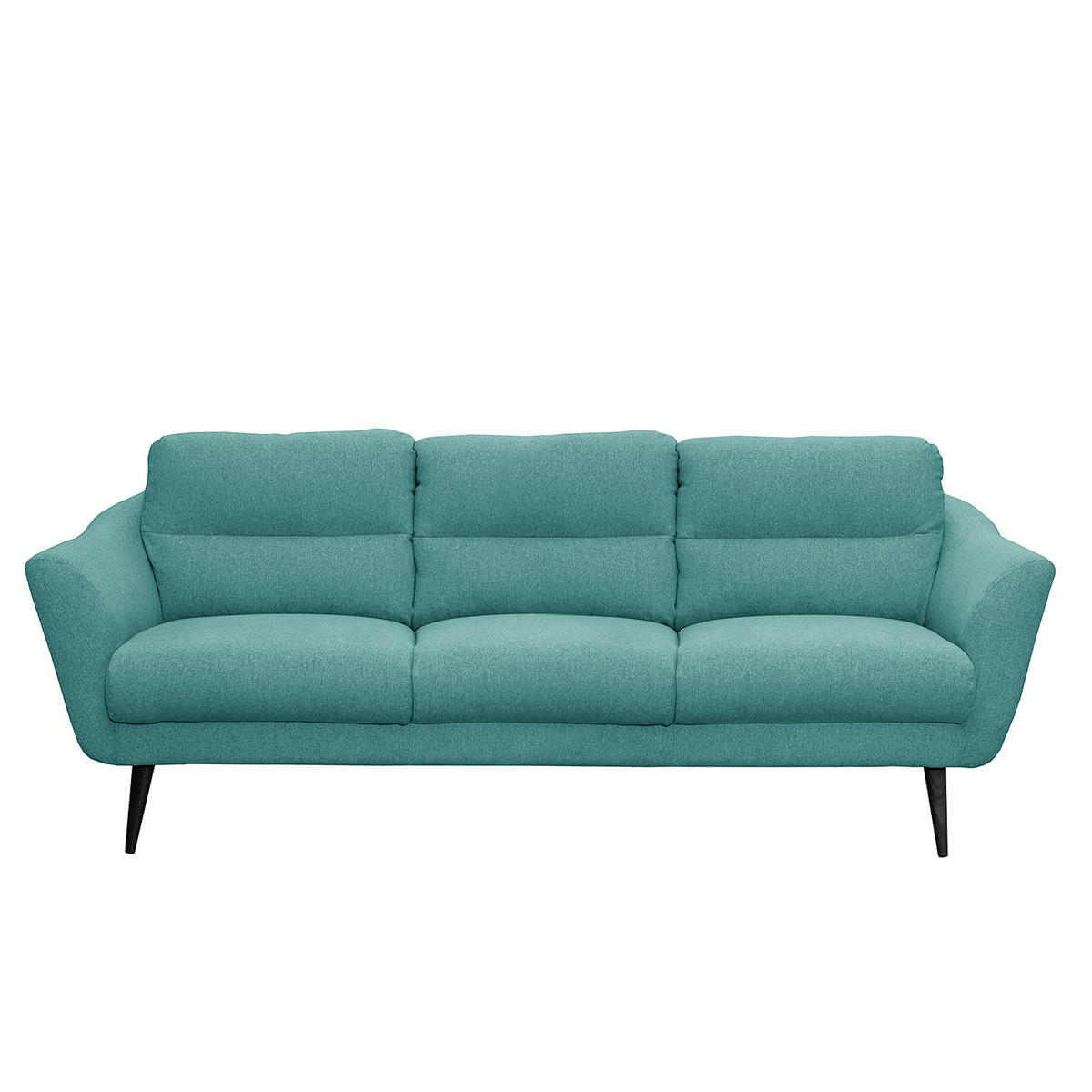 3-SITZER-SOFA in Webstoff Türkis  - Türkis/Schwarz, Design, Holz/Textil (209/87/88cm) - Livetastic