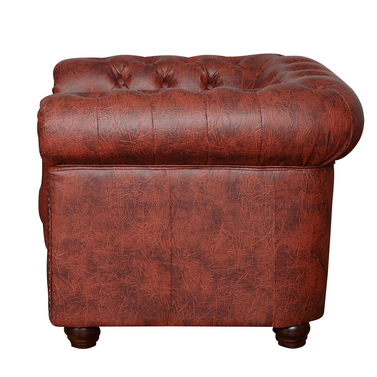 SESSEL in Lederlook Rostfarben  - Rostfarben/Braun, Design, Holz/Textil (104/72/86cm) - P & B