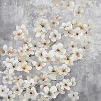 ÖLGEMÄLDE Blumen Braun, Grau, Weiß 85/85 cm  - Braun/Weiß, ROMANTIK / LANDHAUS, Holz/Textil (85/85cm) - Monee