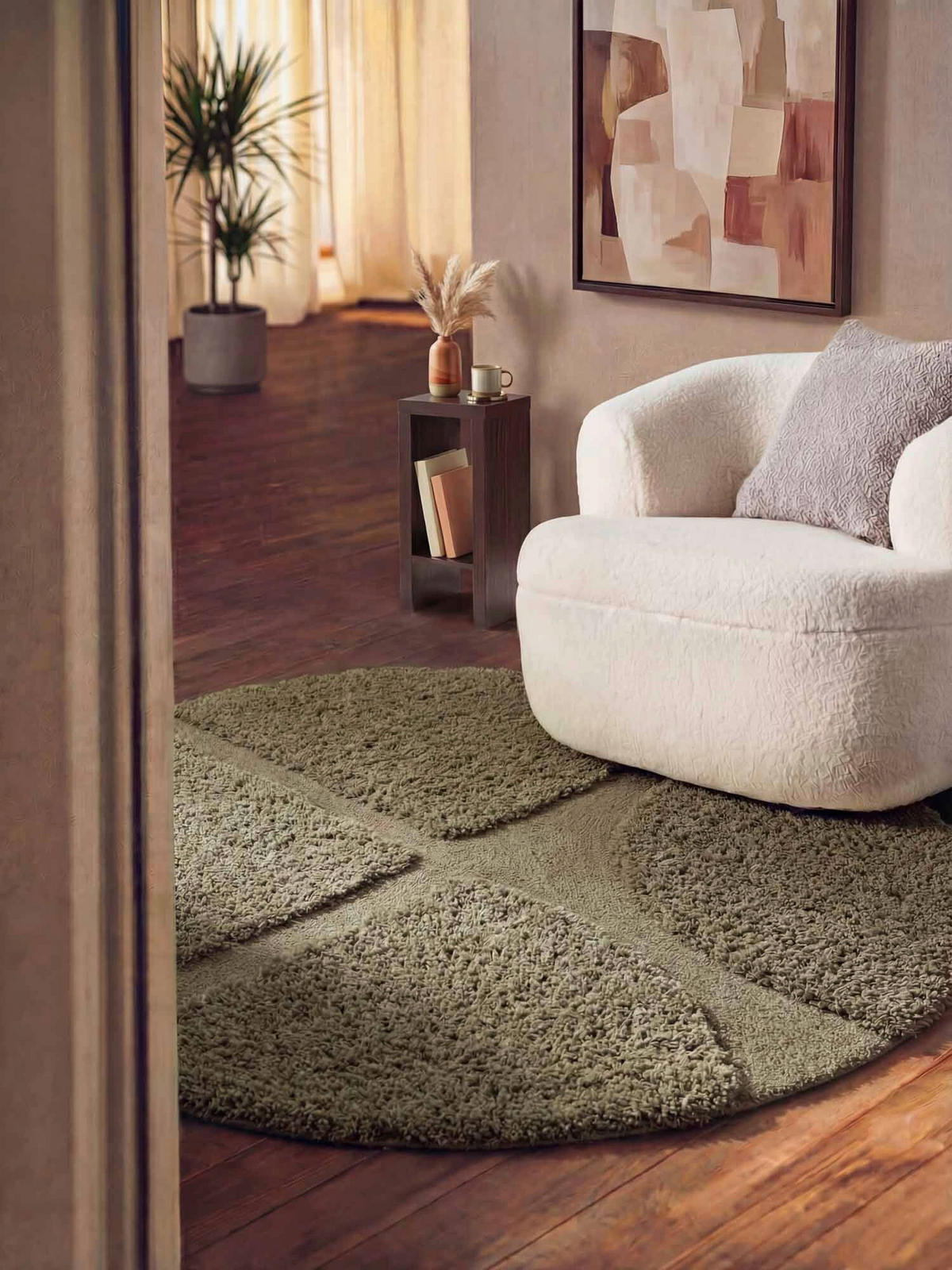 HOCHFLORTEPPICH 150 cm Lambeth Dunkelgrün rund  - Dunkelgrün, Basics, Textil (150cm) - Ted Baker