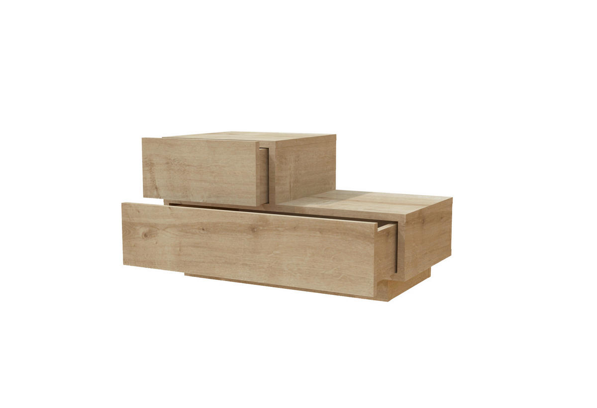 NACHTTISCH 70/39/30 cm  - Eichefarben, Design, Holzwerkstoff (70/39/30cm) - Livetastic