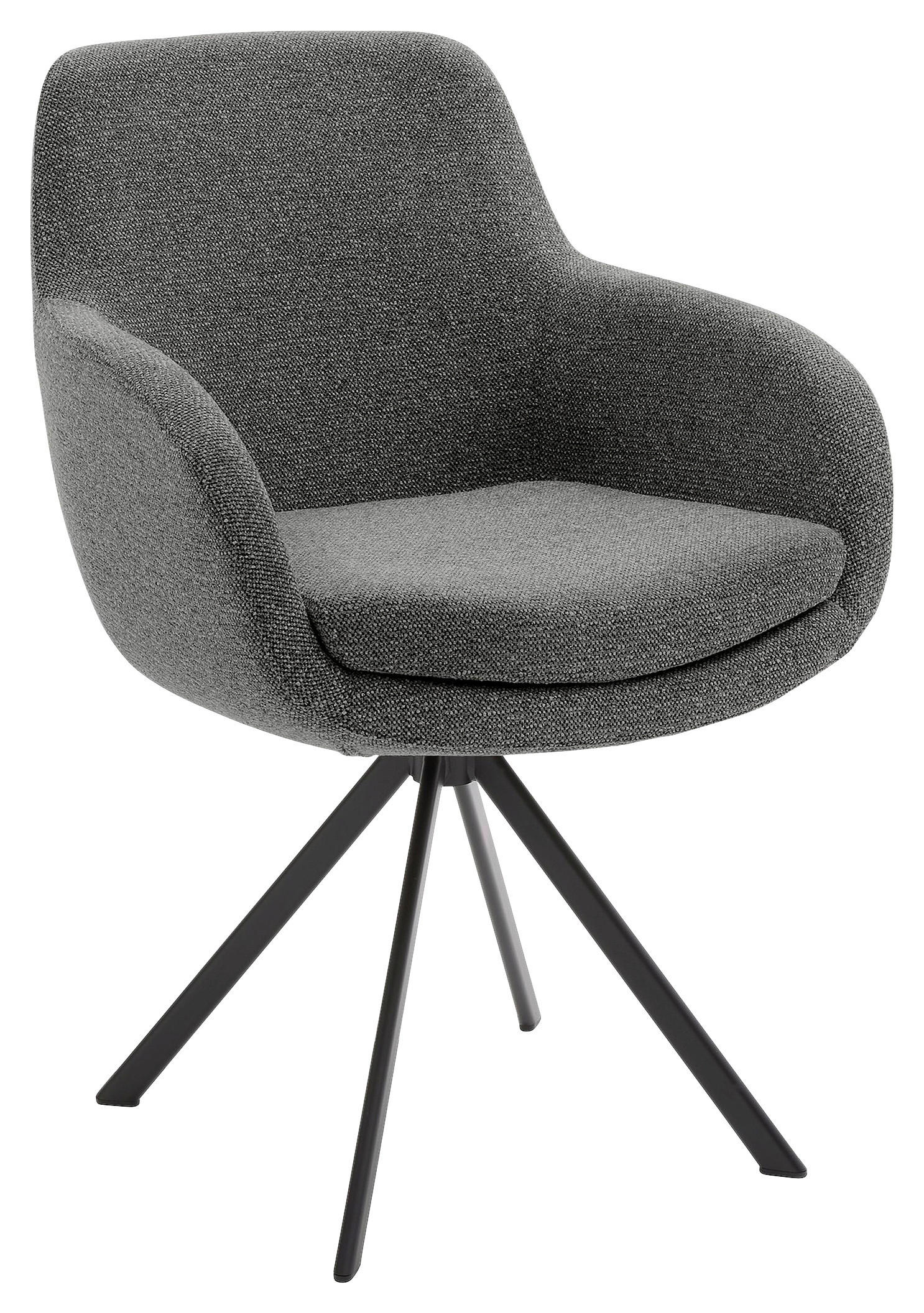 ARMLEHNSTUHL  in Eisen Webstoff  - Anthrazit/Schwarz, Design, Textil/Metall (62/86/66cm) - Musterring