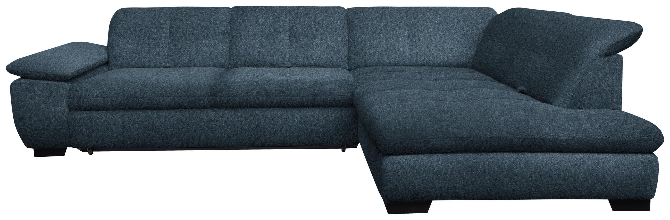 ECKSOFA in Flachgewebe Blau  - Blau/Schwarz, Design, Textil/Metall (313/242cm) - Xora