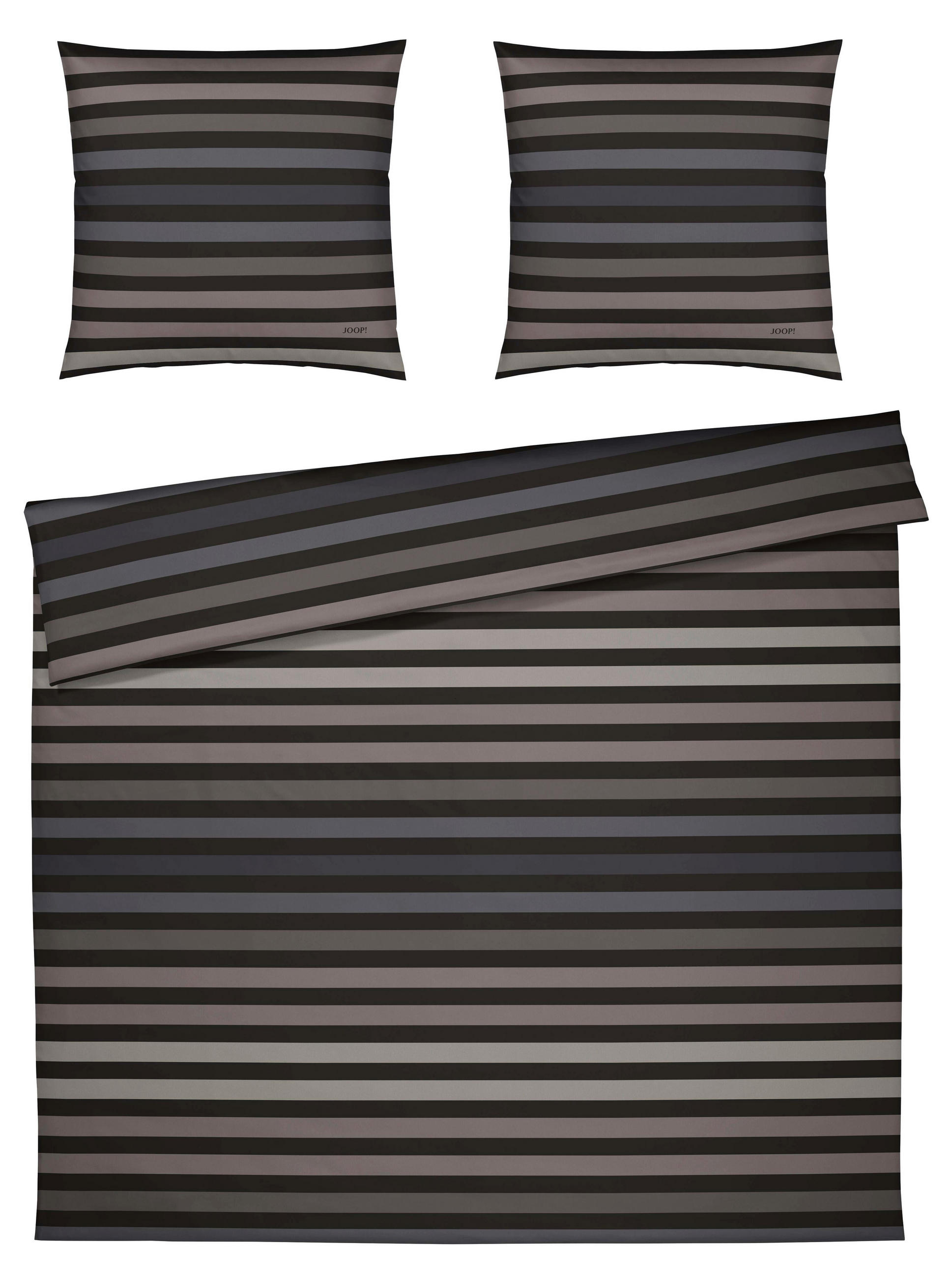 BETTWÄSCHE 200/200 cm Tone Makosatin  - Anthrazit/Braun, Design, Naturmaterialien/Textil (200/200cm) - Joop!