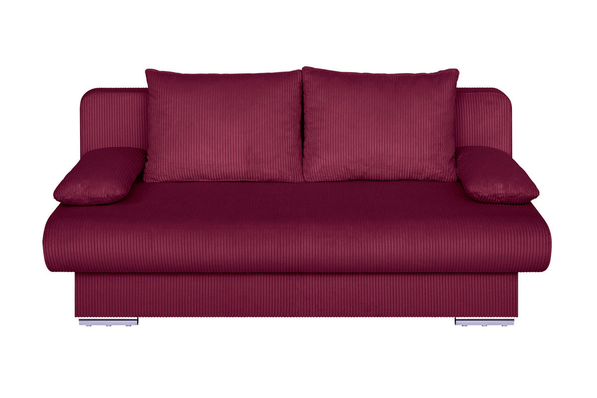 SCHLAFSOFA  mit Liegefunktion, Rücken echt Rot  - Chromfarben/Rot, Design, Kunststoff/Textil (193/86/85cm) - P & B