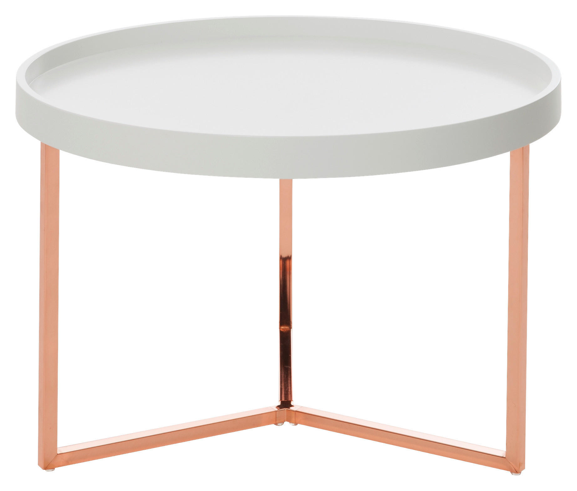 COUCHTISCH in Holz, Holzwerkstoff 58,5/58,5/42 cm  - Weiß/Kupferfarben, Design, Holz/Holzwerkstoff (58,5/58,5/42cm) - MID.YOU