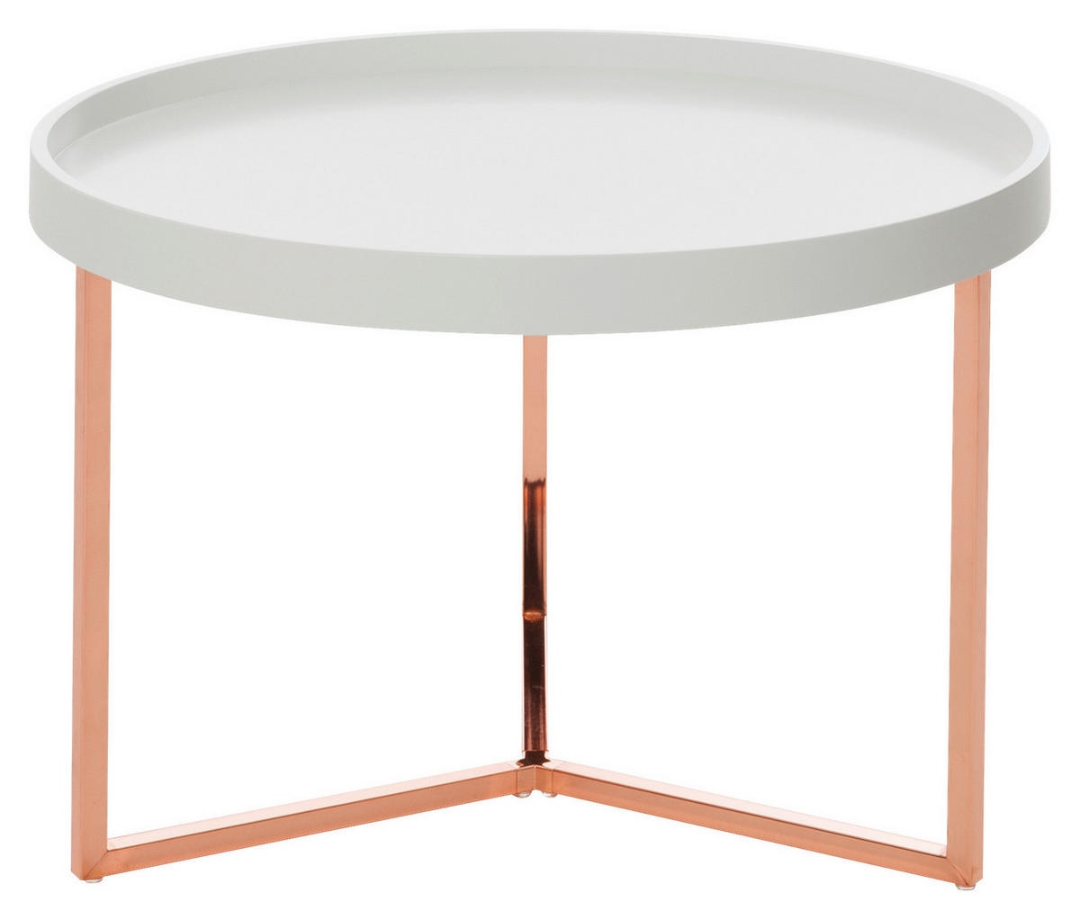 COUCHTISCH in Holz, Holzwerkstoff 58,5/58,5/42 cm  - Weiss/Kupferfarben, Design, Holz/Holzwerkstoff (58,5/58,5/42cm) - MID.YOU