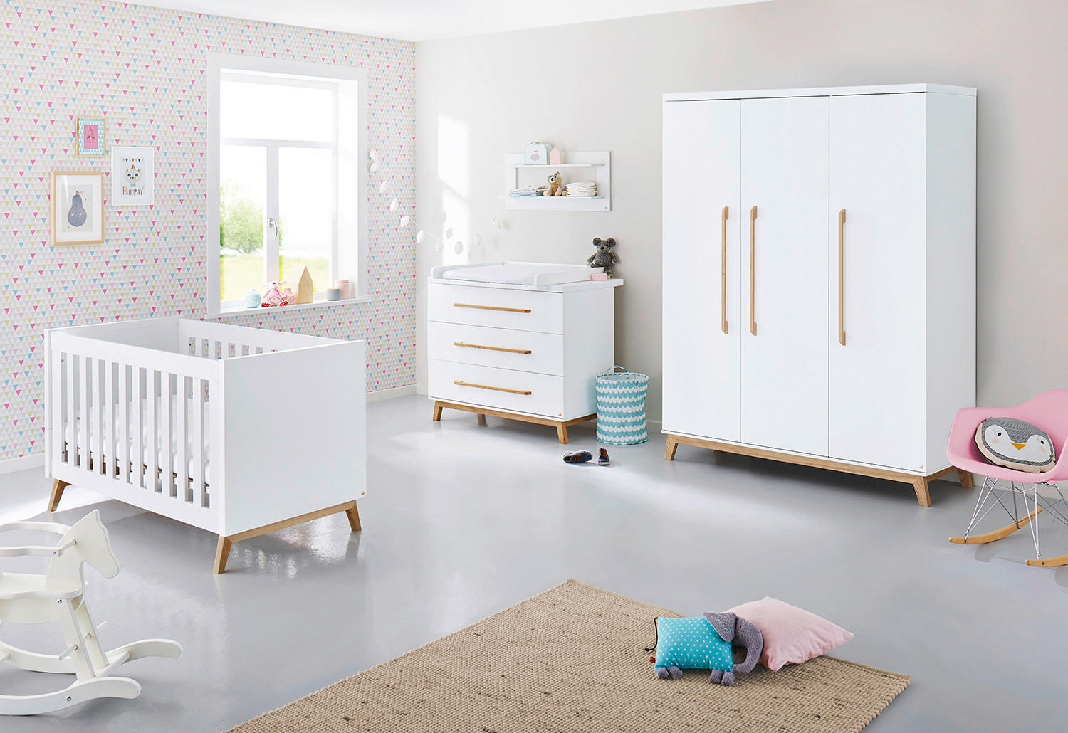BABYZIMMER PINOLINO RIVA  - Eschefarben/Weiß, Design, Holzwerkstoff - Pinolino