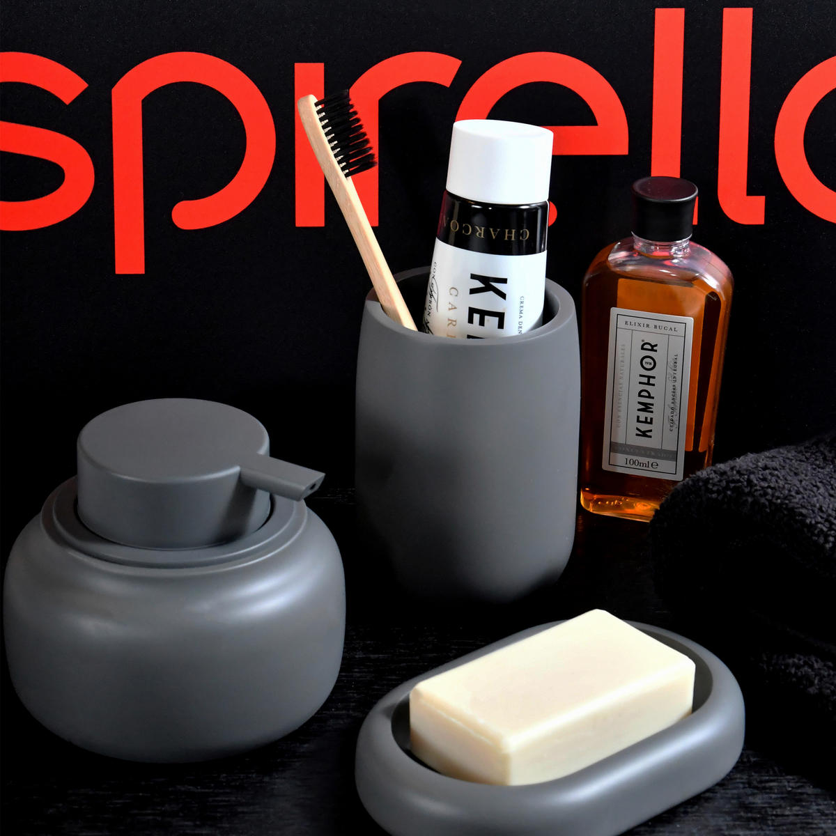 SEIFENSCHALE Kunststoff  - Dunkelgrau, Basics, Kunststoff (8.3/2.2/12.7cm) - Spirella