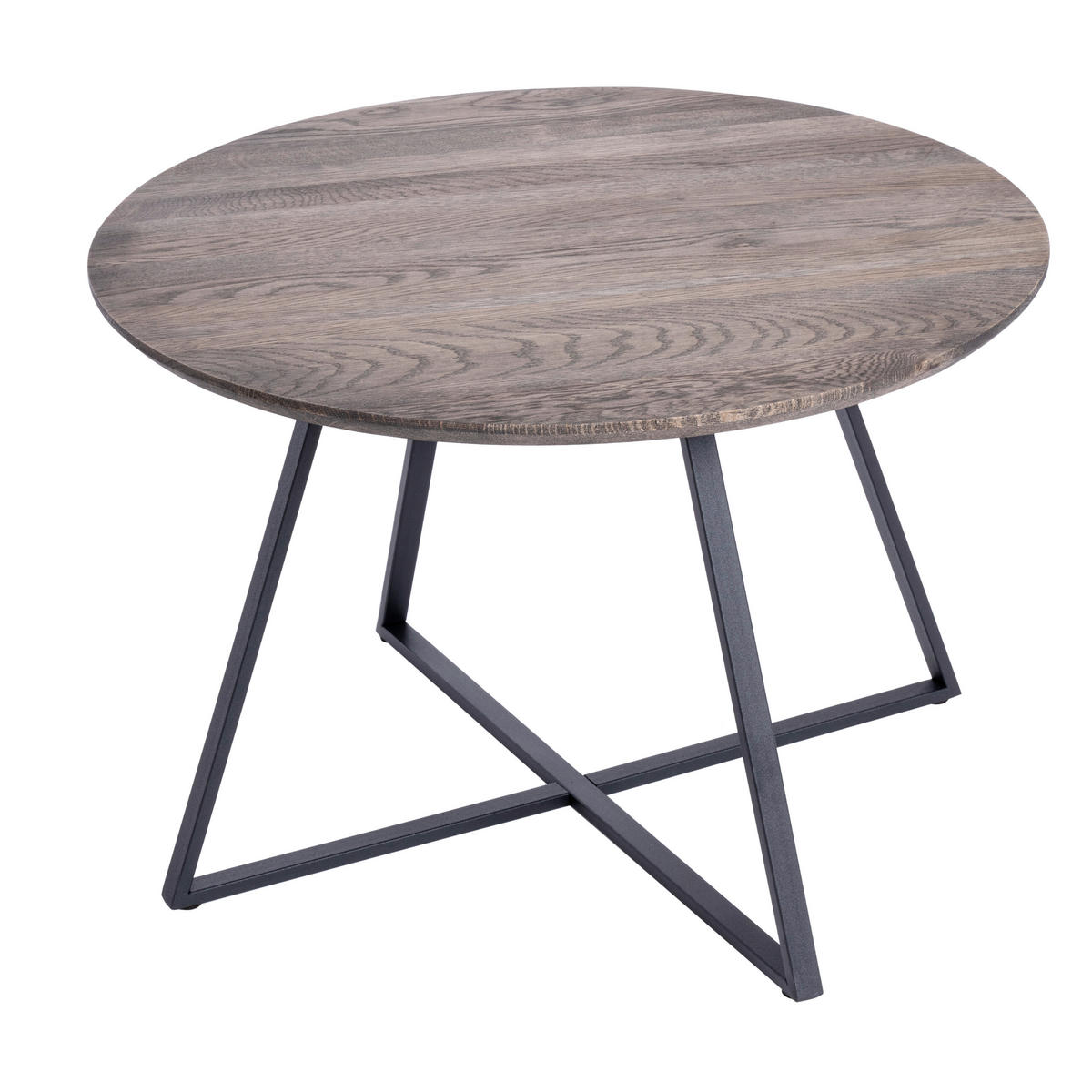 COUCHTISCH in Holz, Metall  - Eiche dunkel/Schwarz, Natur, Holz/Metall (60/40cm)