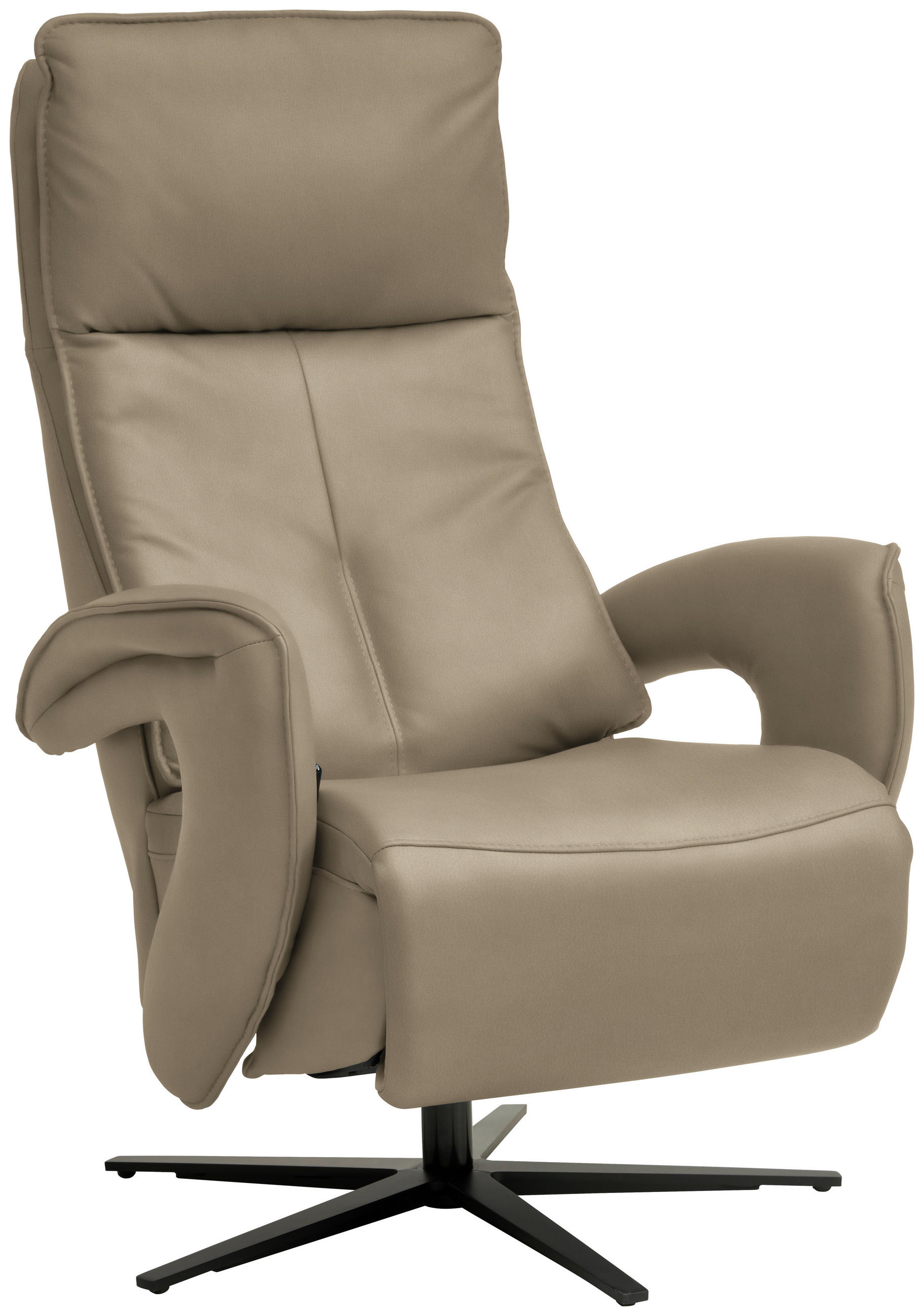 RELAXSESSEL in Leder Hellbraun  - Hellbraun/Schwarz, Design, Leder/Metall (77/119/87cm) - Valdera