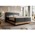 BOXSPRINGBETT 180/200 cm  in Anthrazit  - Anthrazit/Schwarz, Natur, Holz/Textil (180/200cm) - Valnatura