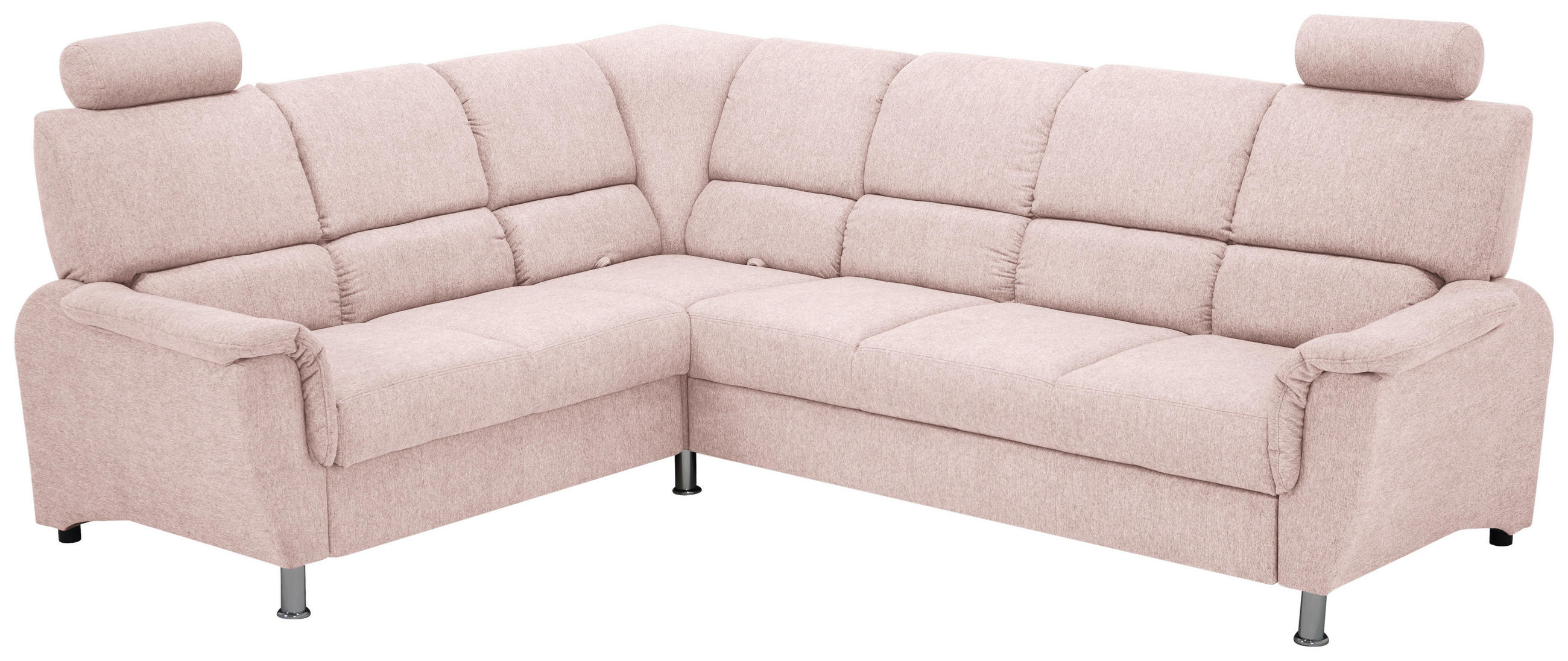 ECKSOFA Rosa Webstoff  - Silberfarben/Schwarz, Design, Holz/Kunststoff (216/270cm) - Livetastic