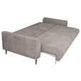 SCHLAFSOFA mit Liegefunktion, Schlafen auf Sitzhöhe, Rücken echt Chenille Greige - Greige/Schwarz, KONVENTIONELL, Textil/Metall (235/90/104cm) - Carryhome
