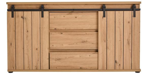 SIDEBOARD in 160/86/40 cm - Eichefarben/Schwarz, LIFESTYLE, Holzwerkstoff/Kunststoff (160/86/40cm) - Landscape