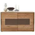 SIDEBOARD  in 164/95,8/44,2 cm  - Wildeiche/Schwarz, Natur, Glas/Holz (164/95,8/44,2cm) - Valnatura