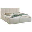 POLSTERBETT 180/200 cm  in Creme  - Creme/Schwarz, Design, Holz/Textil (180/200cm) - Xora